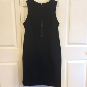 NWT Banana Republic Black Dress w/Leather Detail